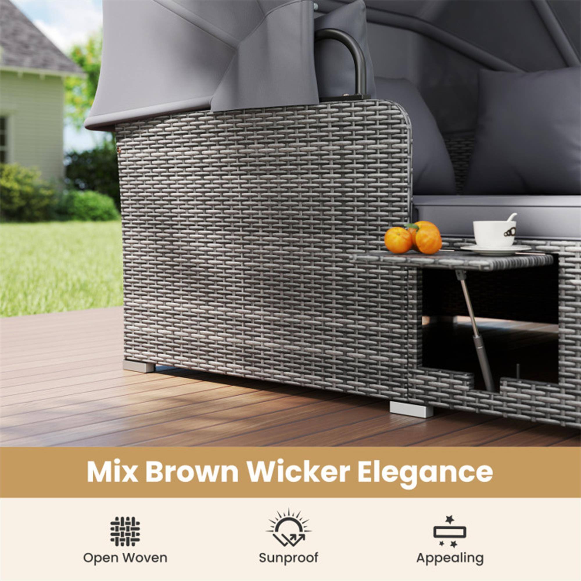 Mix Brown Wicker Elegance

- Open Woven
- Sunproof
- Appealing