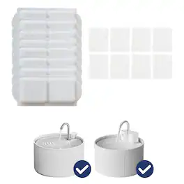 PawsPik - CeramicDog & Cat Water Fountain Replacement Filters, 8 count - White
