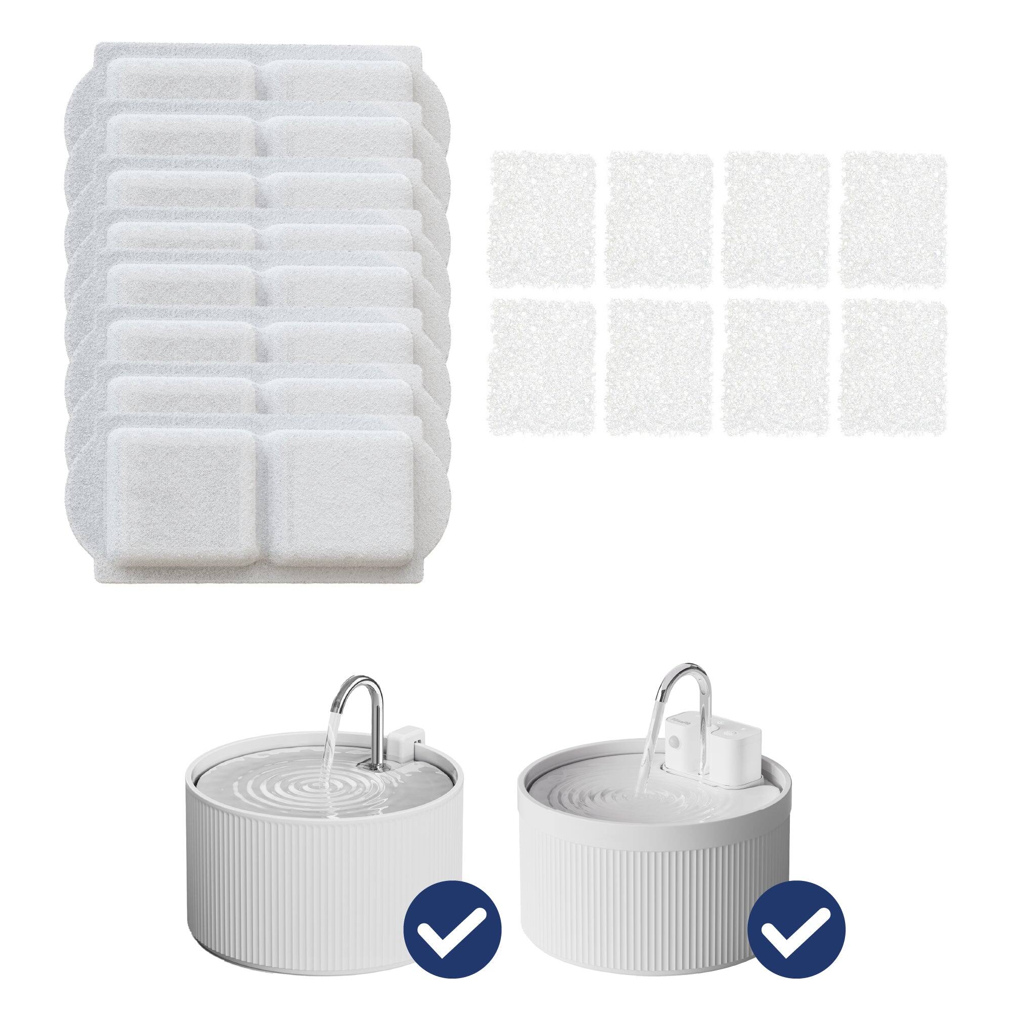 Front. PawsPik - PawsPik CeramicDog & Cat Water Fountain Replacement Filters, 8 count - white.