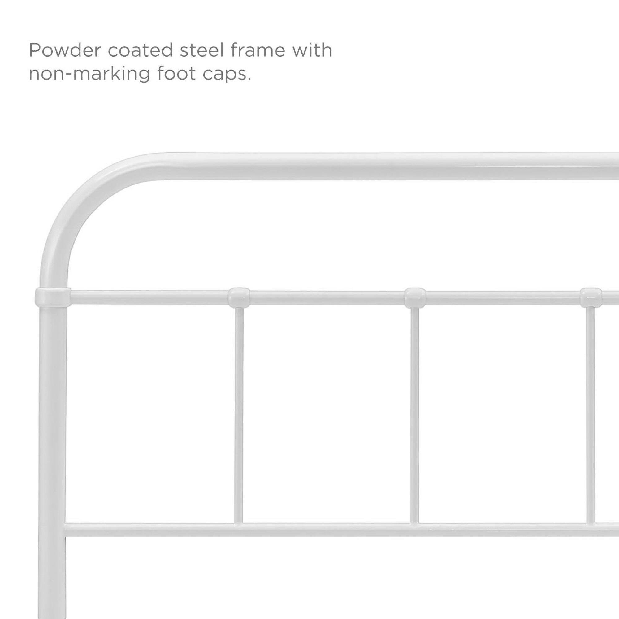 Powder coated steel frame with non-marking foot caps.
