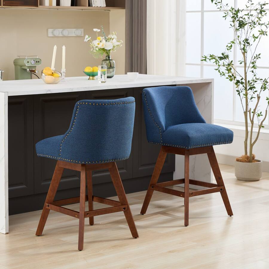 Stools Trinkets Crazed Counter Height Swivel Barstools Set of 2, 26'' H Seat ...