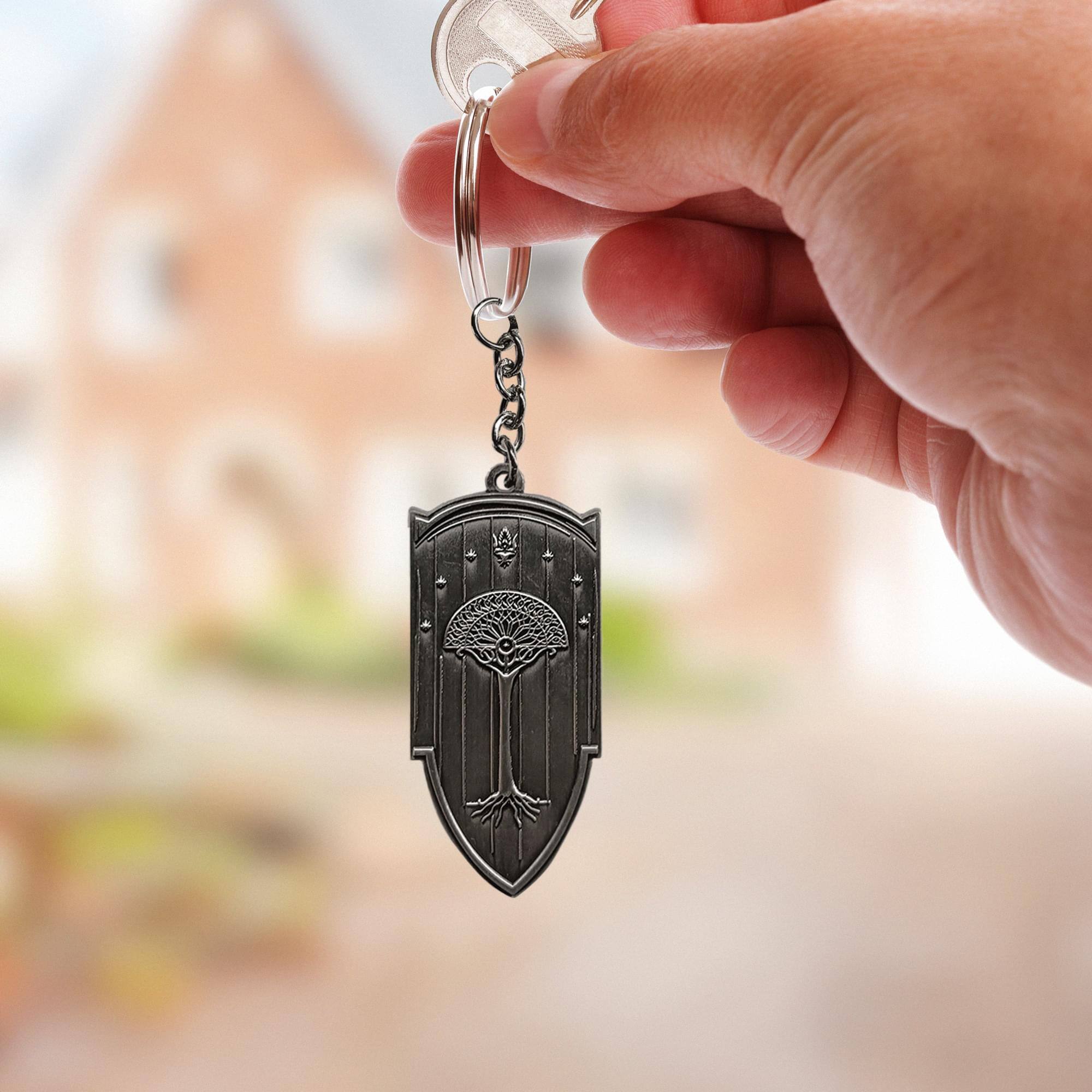 Alt View 4. Fanattik - The Lord Of The Rings Gondor Metal Keychain - Silver.