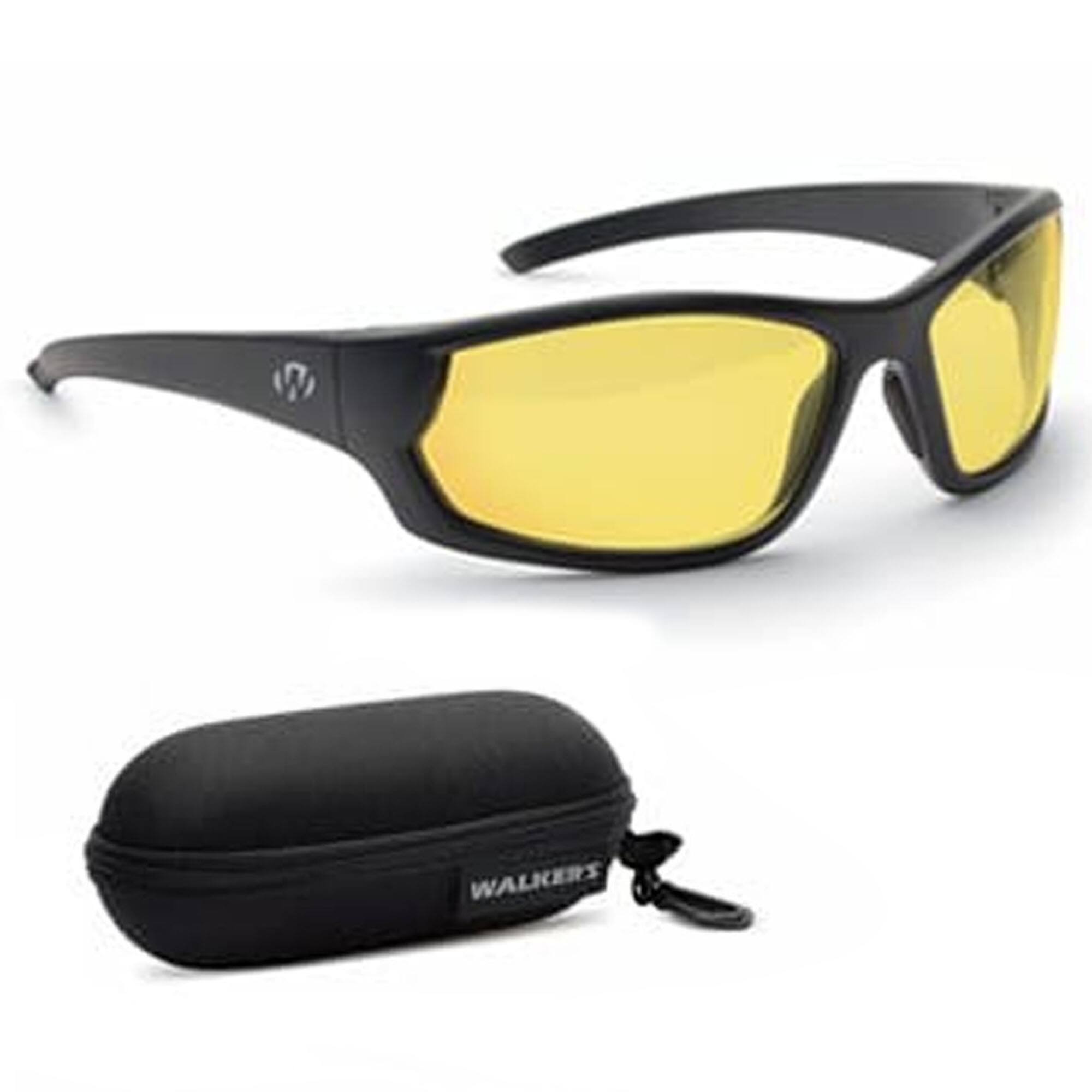 Front. Walker’s - Walker's Carbine Full Frame Shooting Glasses w/Case - Amber - Amber.