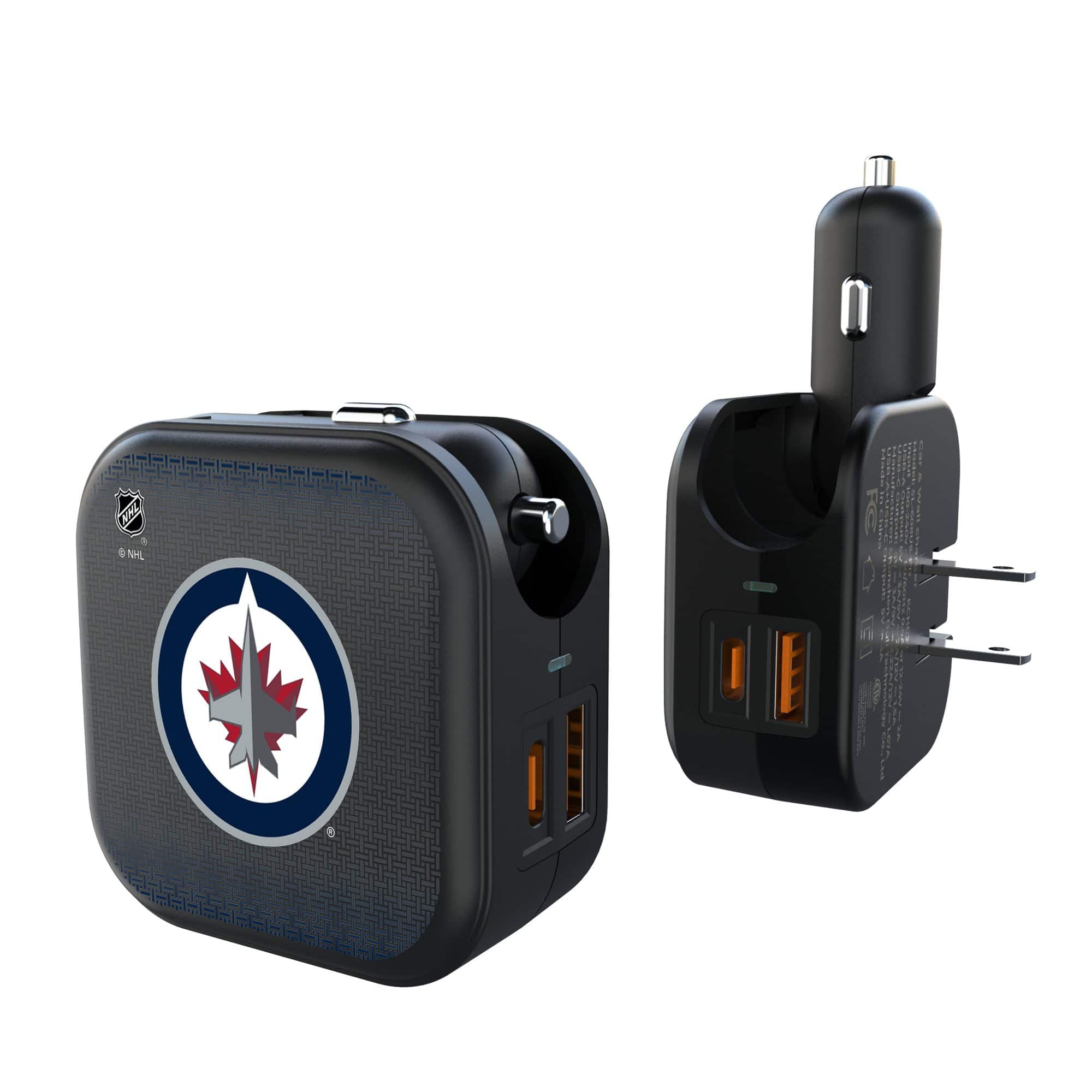 Keyscaper - Winnipeg Jets 2-in-1 USB A/C Charger - Black