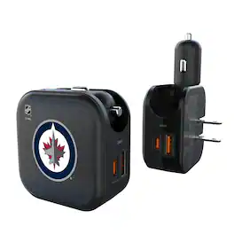 Keyscaper - Winnipeg Jets 2-in-1 USB A/C Charger - Black