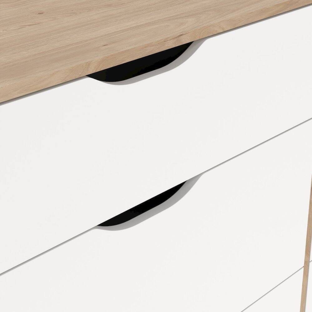 Alt View 4. Tvilum - Ikast 6 Drawer Double Dresser, Jackson Hickory/White - Brown.