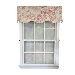 RLF Home - Victorian Provance 100% Cotton Rod Pocket Lined Window Valance 50" x 15" - Red