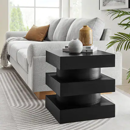 Front. Modway - Perpetuate Totem End Table by Modway - Black.