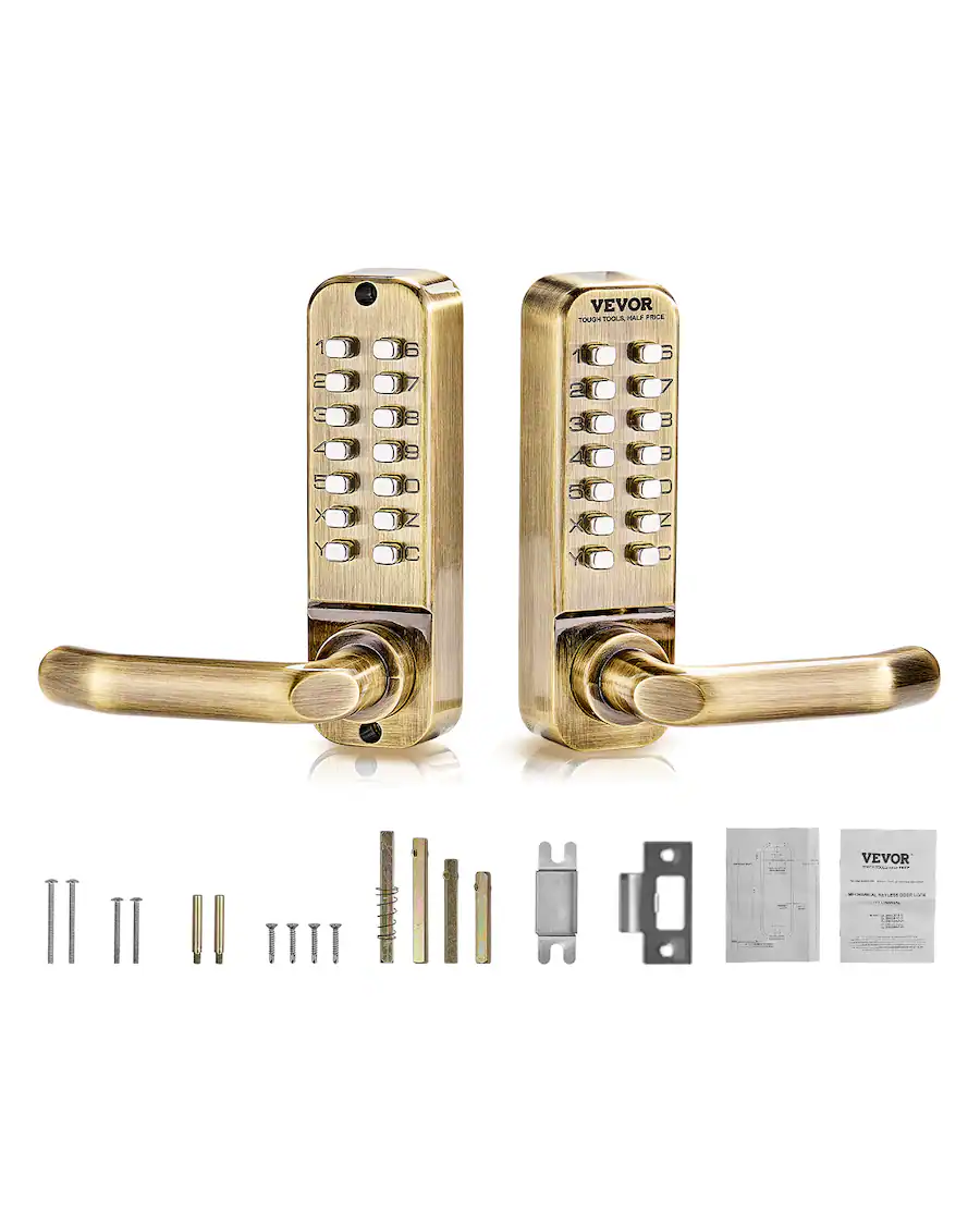 Keyad Lock VEVOR Mechanical Keyless Entry Door Lock, 14 Key Mechanical Door Lock ...