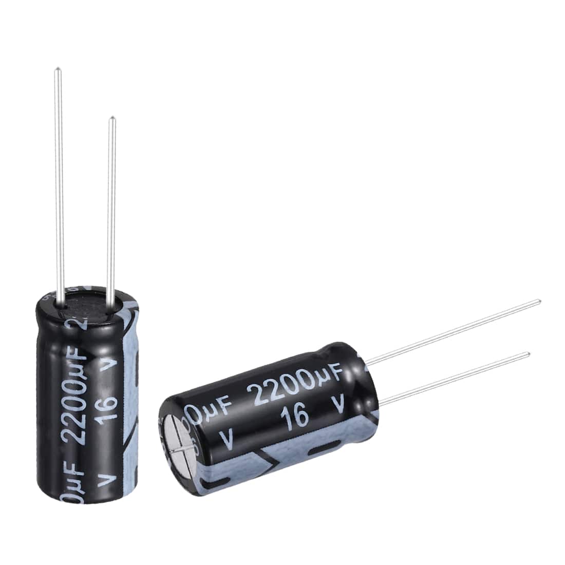 Unique Bargains - 2200uF 16V 10x20mm Electrolytic Capacitor, Radial Leads Aluminum, 24pcs, for Power Supplies/Audio/Lighting - Black