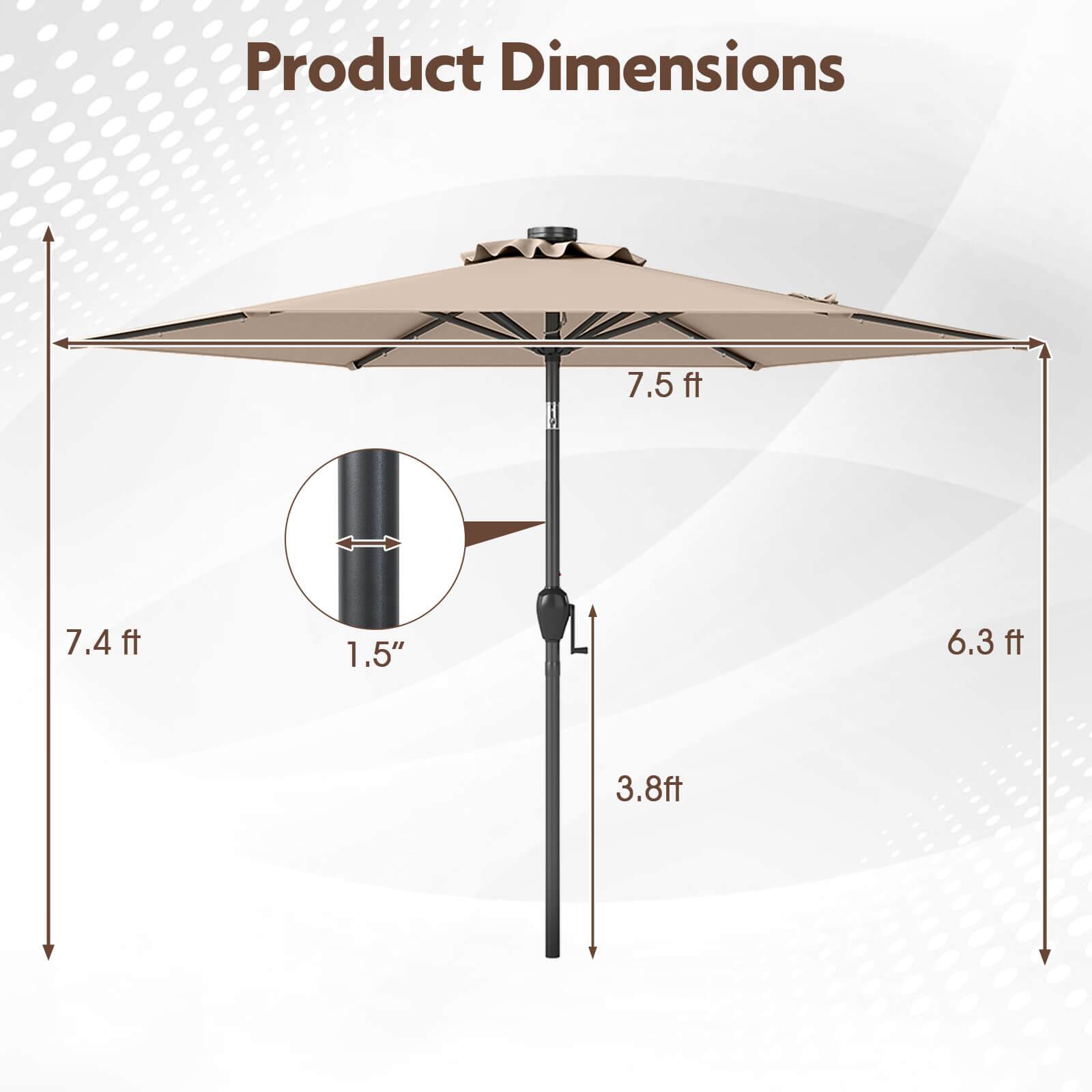 Product Dimensions 7.5 ft 7.4 ft 1.5" 6.3 ft 3.8 ft