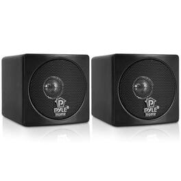 Pyle - Home PCB3BK 3-Inch Mini Cube Bookshelf Speakers – 100W, Pair - Black