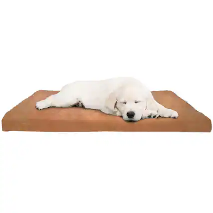 Front. PetMaker - Dog Bed with Removable Cover 36x27 Pet Bed 3-Inch Egg Crate Style Foam Orthopedic Pet Bed, Microsuede, and Non-Slip Pad - Clay.