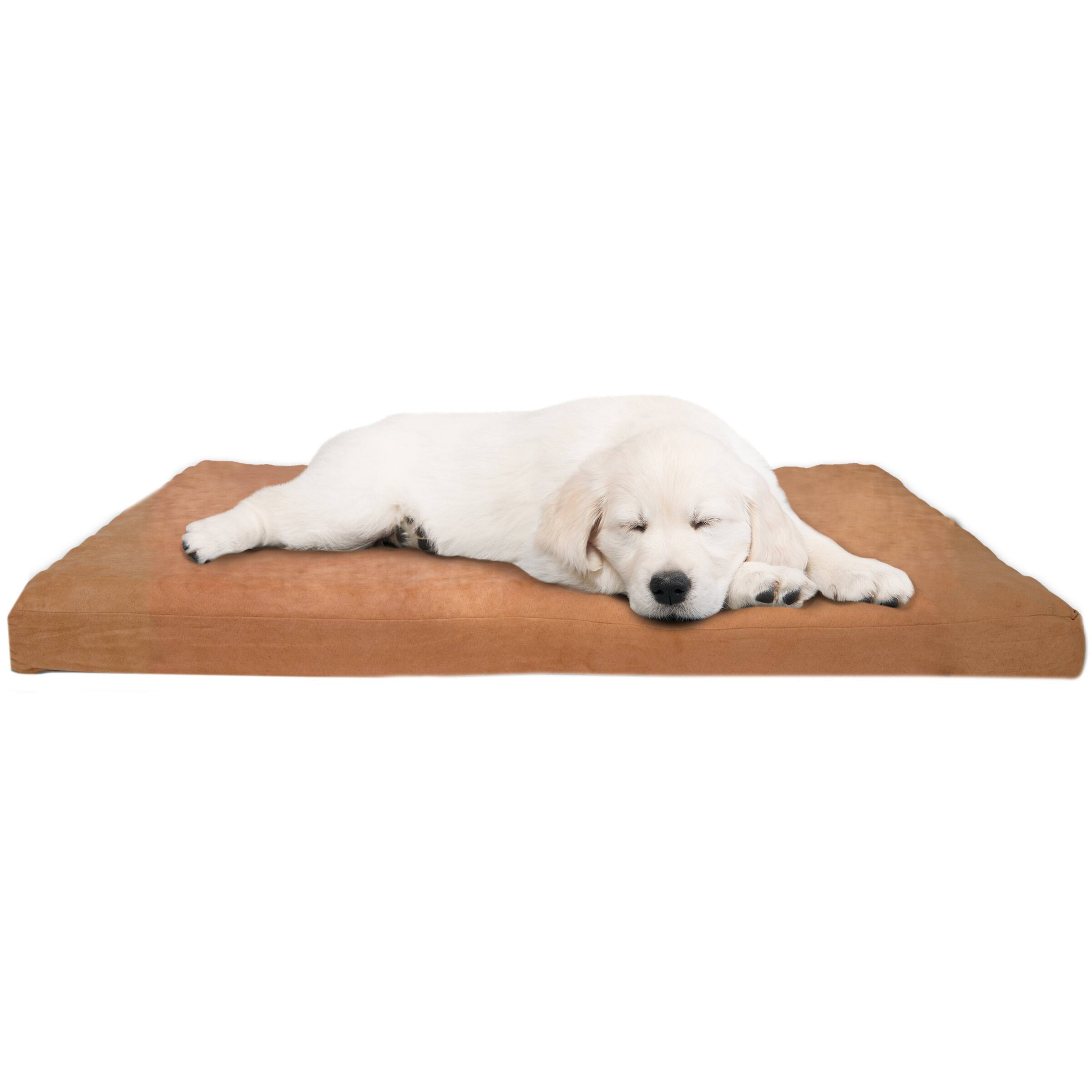 PetMaker - Dog Bed with Removable Cover 36x27 Pet Bed 3-Inch Egg Crate Style Foam Orthopedic Pet Bed, Microsuede, and Non-Slip Pad - Clay