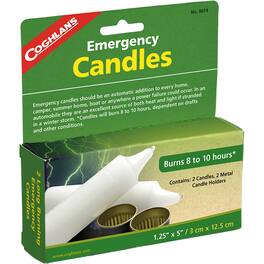 Coghlan’s - Coghlan's Long Burning Emergency Candles with Metal Holders (2 Pack), Survival