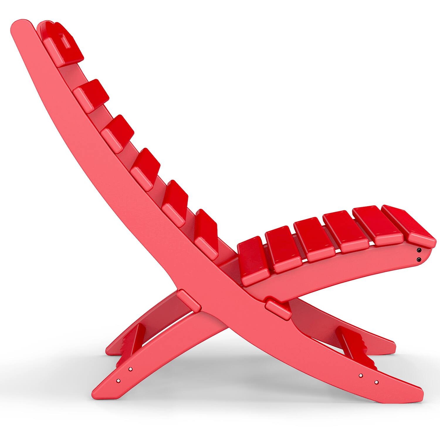 Back. FODINGHILL - Folding Xavier Wave Chairs , Portable HDPE Adirondack Chairs, All-Weather Outdoor Chairs - Red.
