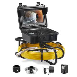 VEVOR - Sewer Camera, 230 ft/70 m, 9" Screen Pipeline Inspection Camera with DVR Function, Waterproof IP68 Camera - Black