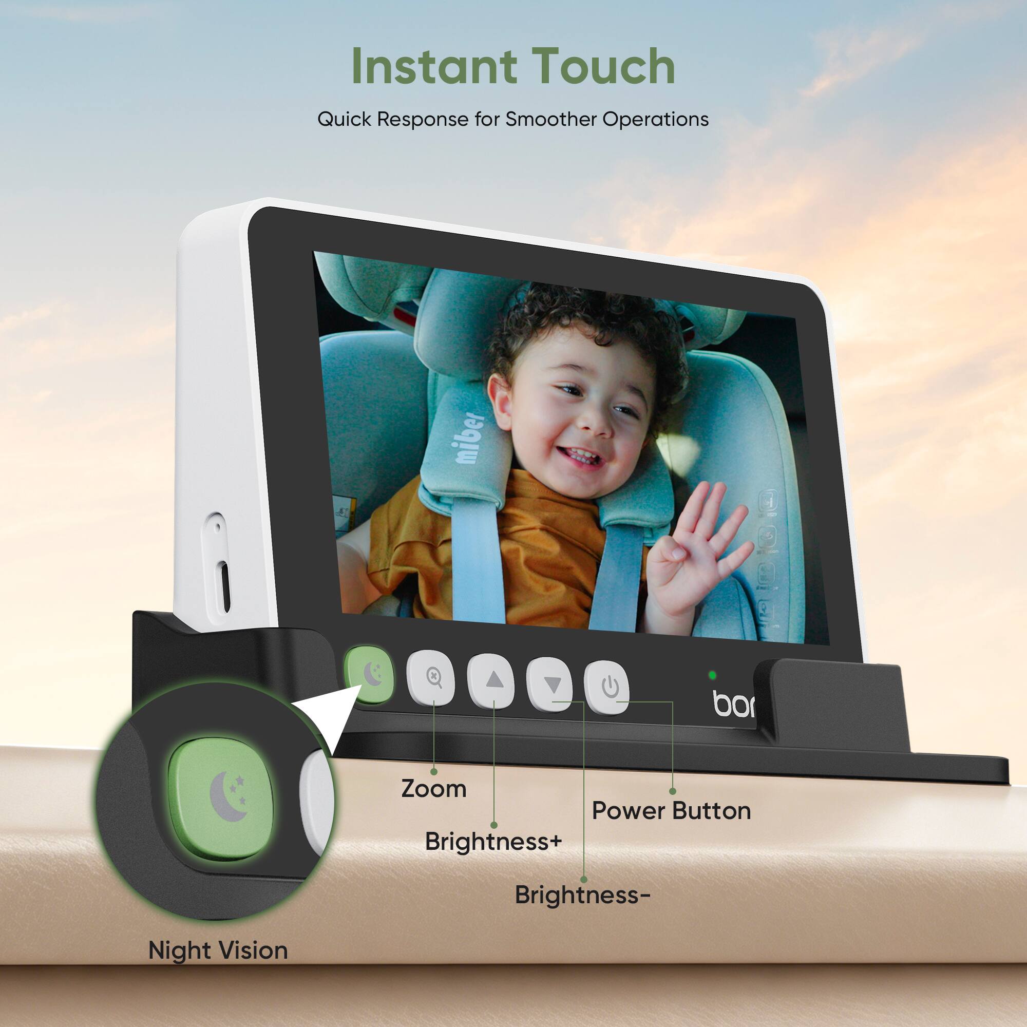 Instant Touch: Quick Response for Smoother Operations

- Zoom
- Power Button
- Brightness+
- Brightness-
- Night Vision