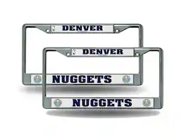 Rico Industries - Denver Nuggets Chrome Metal License Plate Frame - Set of 2 Frames - Multi