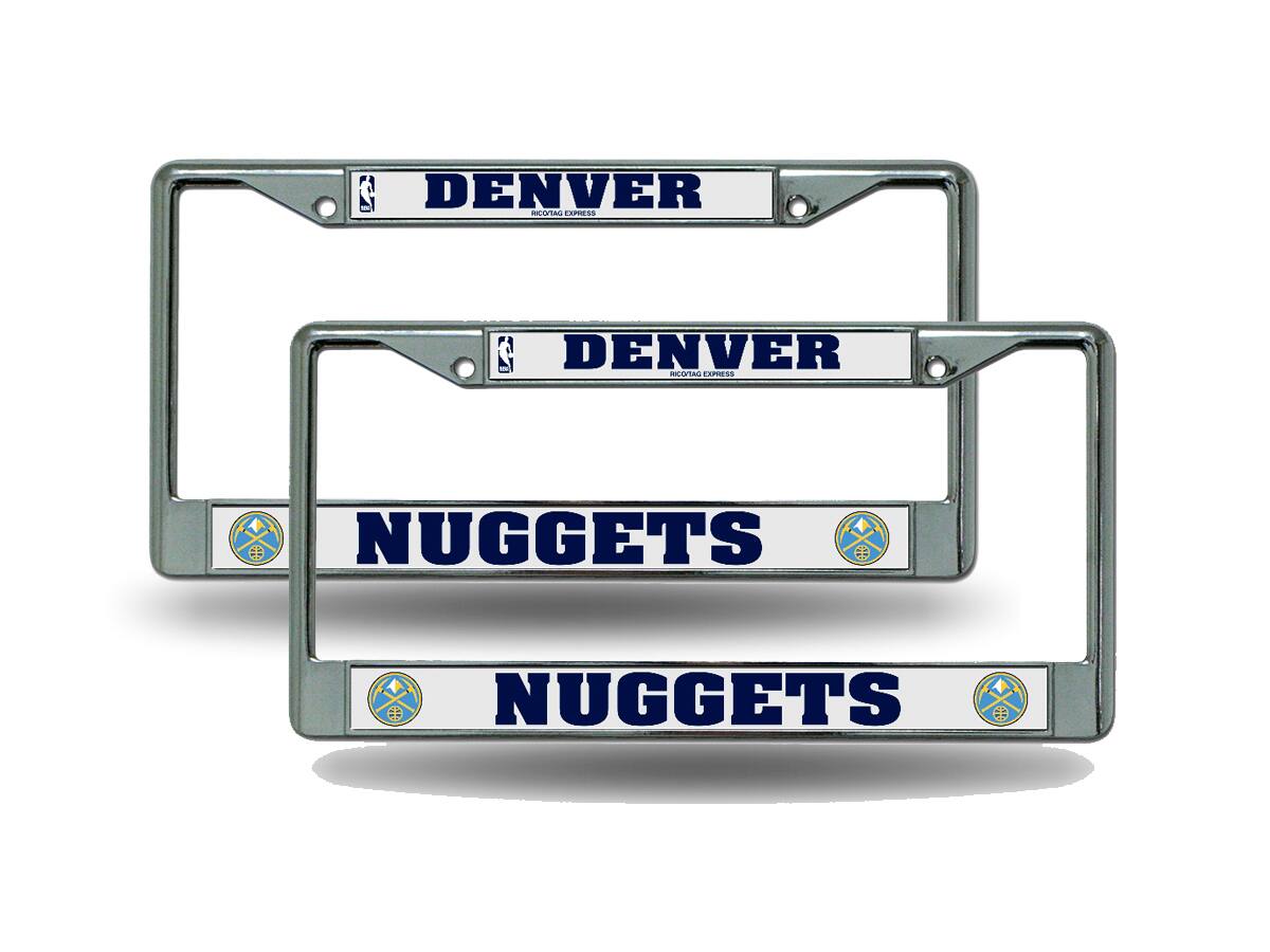 Denver Nuggets Basketball Chrome Metal License Plate Frame Set of 2 for your car, SUV or truck
