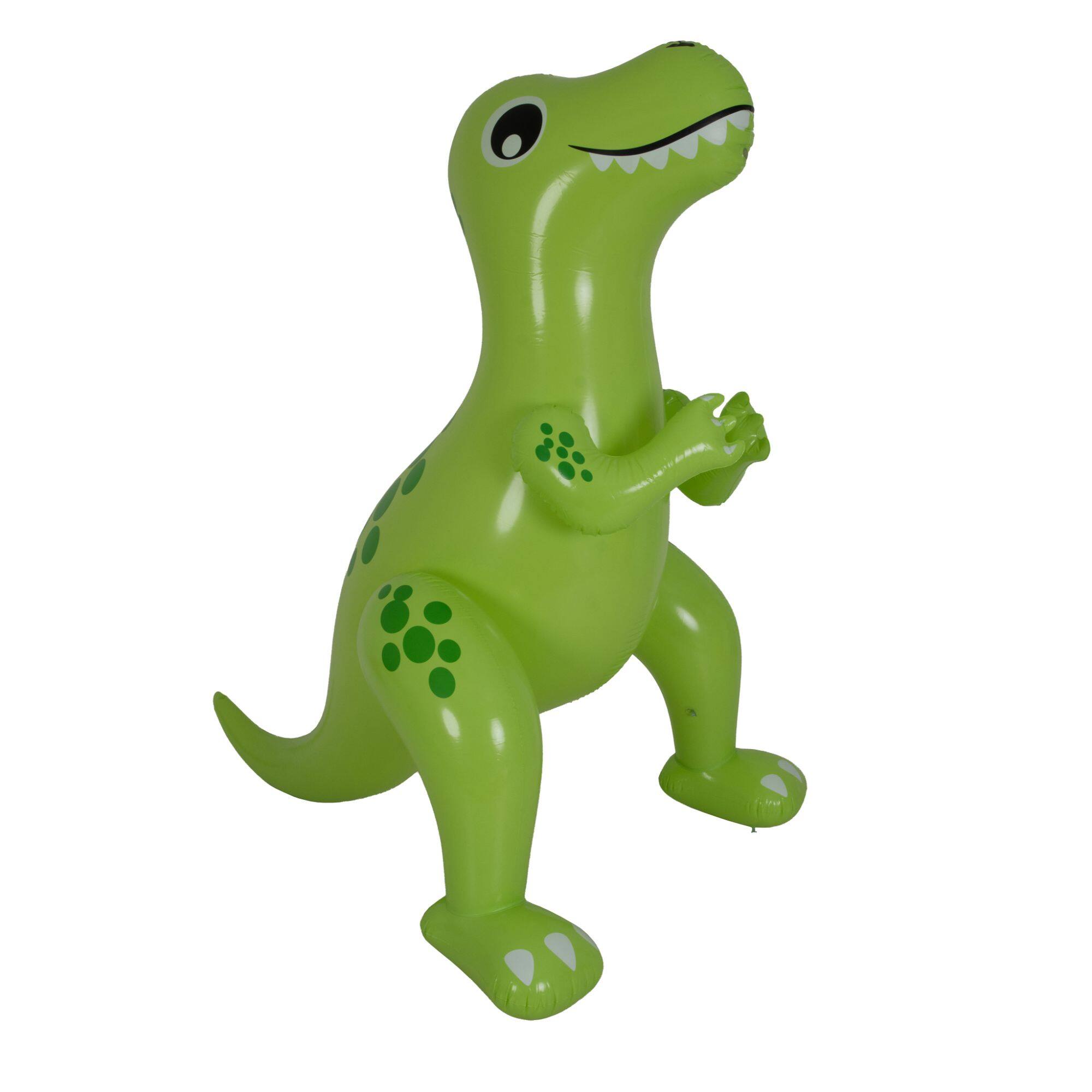 Front. Pool Central - 6.75' Inflatable Green Jumbo Dinosaur Water Sprayer - Green.