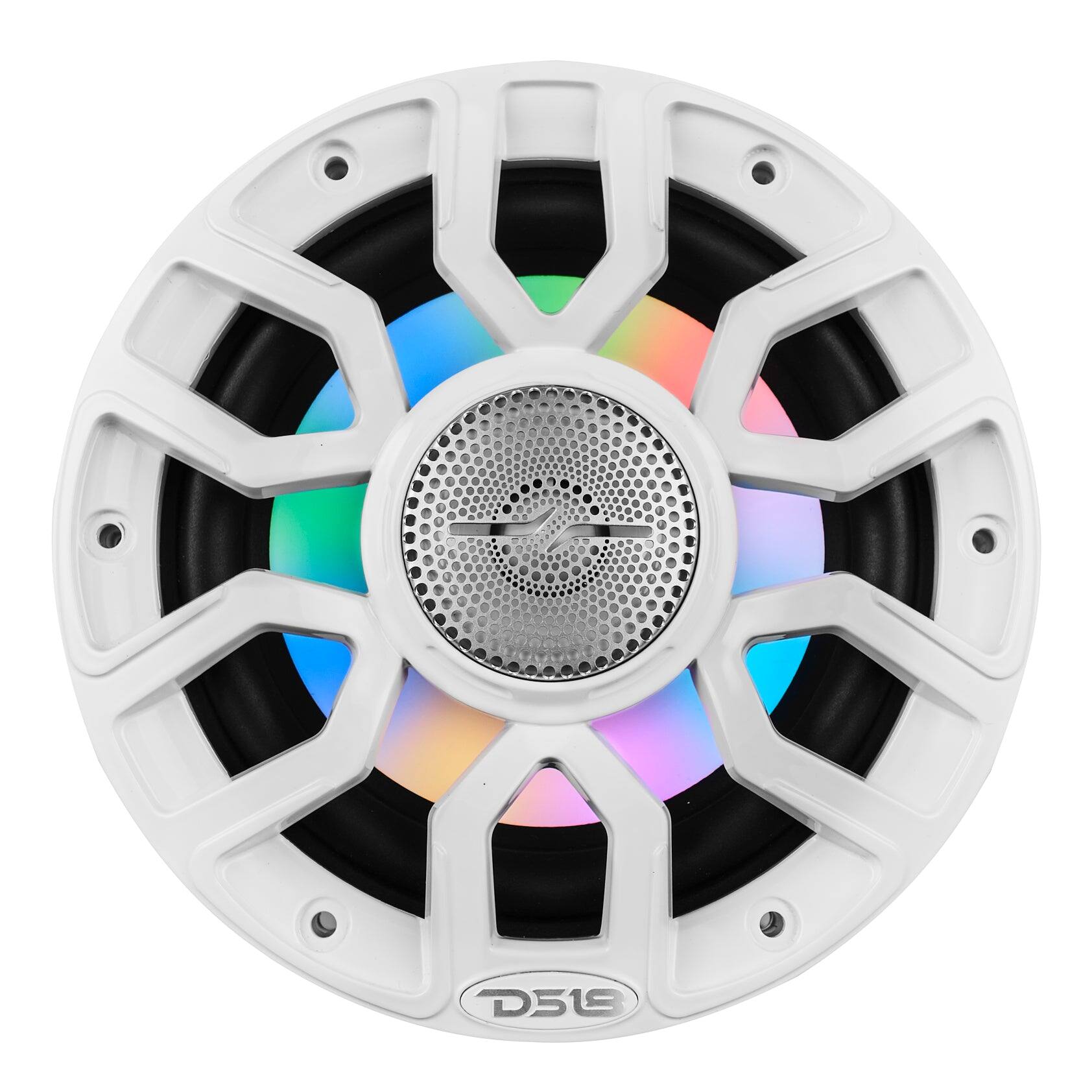 Alt View 2. DS18 Audio - NXL-IQ 8" 2-way Coaxial Speaker with Built-in Driver and Grille (Pair), 175W RMS 4-Ohm - White.