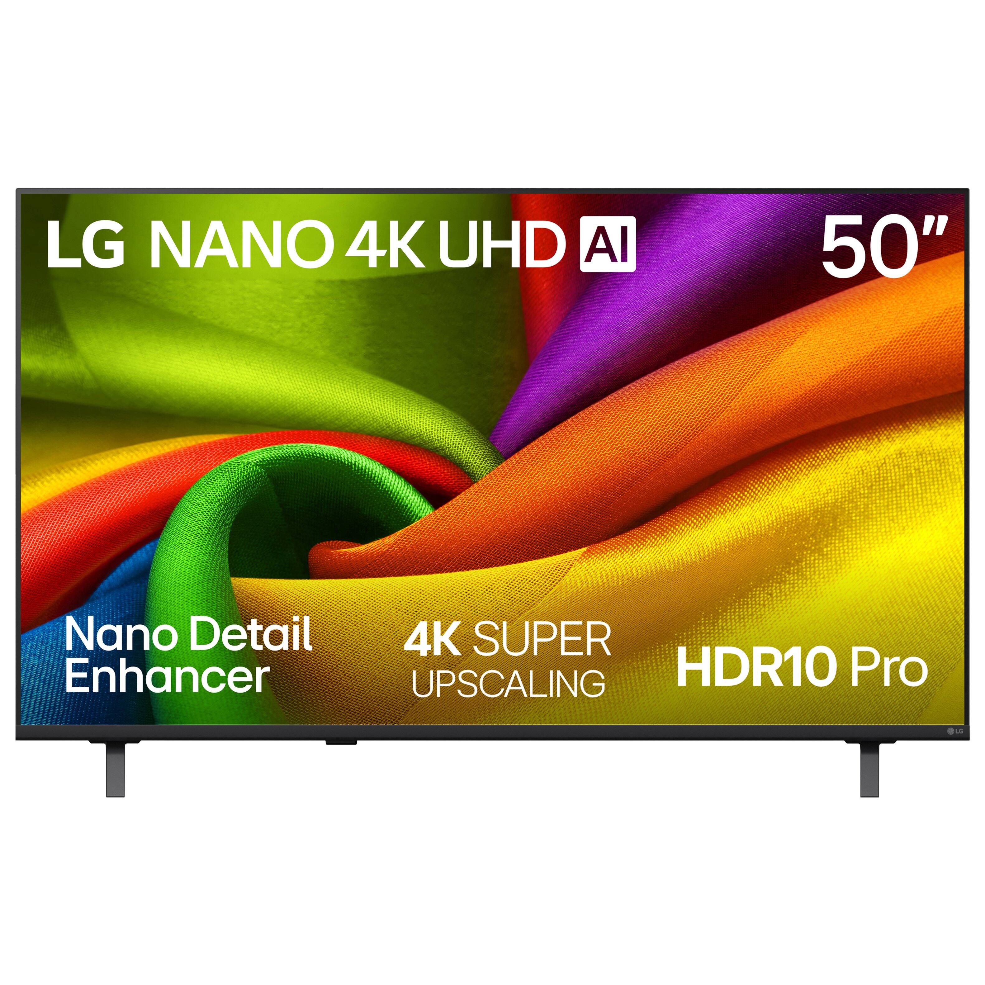 LG NANO 4K UHD AI  
50"  
Nano Detail Enhancer  
4K SUPER UPSCALING  
HDR10 Pro