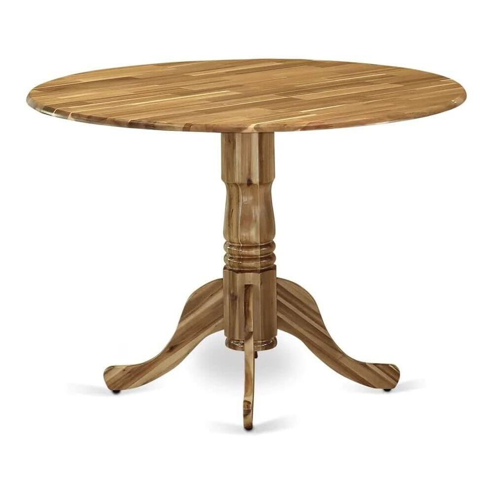 Left. FurniFact - Round Kitchen Table - Brown.