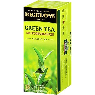FAMILY TEA BLENDERS
BIGELOW
SINCE 1945
GREEN TEA with POMEGRANATE
CLASSIC TEA
28 TEA BAGS
NET WT 1.92 OZ (54g)
PROTECTED HI-FOIL
