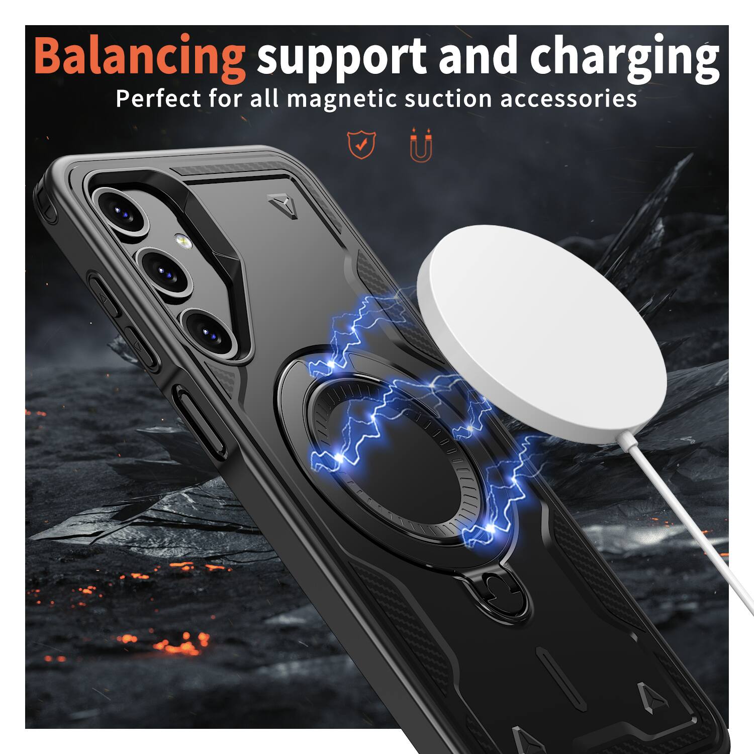 Balancing support and charging  
Perfect for all magnetic suction accessories