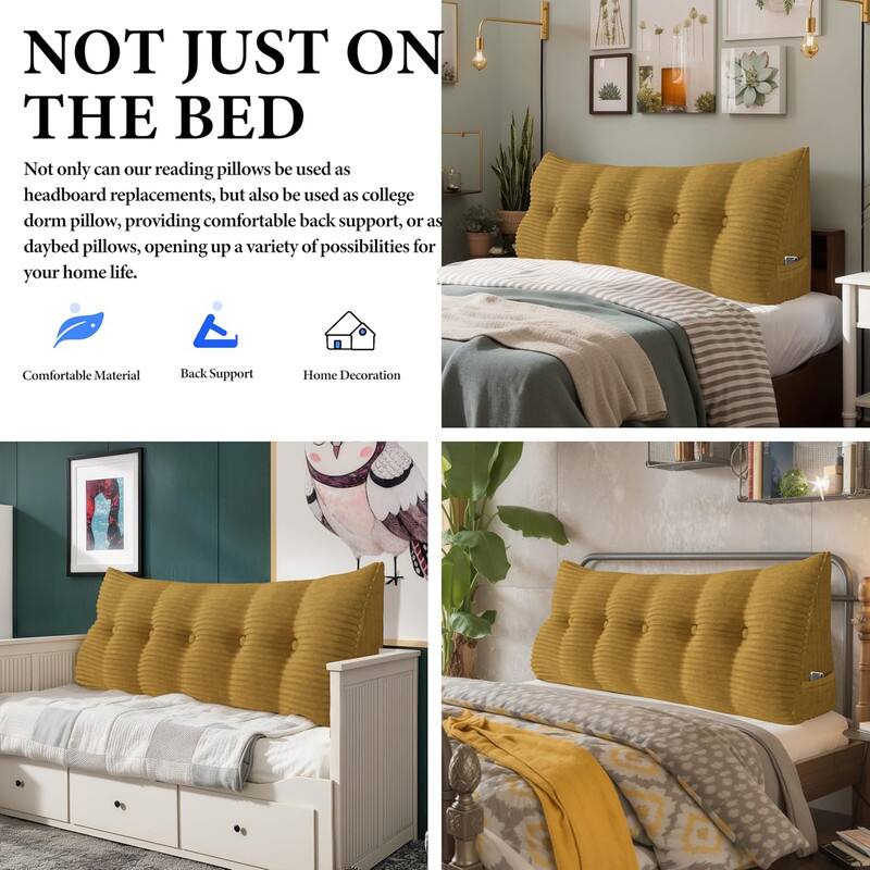 Not just on the bed. Not only can our reading pillows be used as headboard replacements, but also as college dorm pillows, providing comfortable back support, or as daybed pillows, opening up a variety of possibilities for your home life. Comfortable Material, Back Support, Home Decoration.