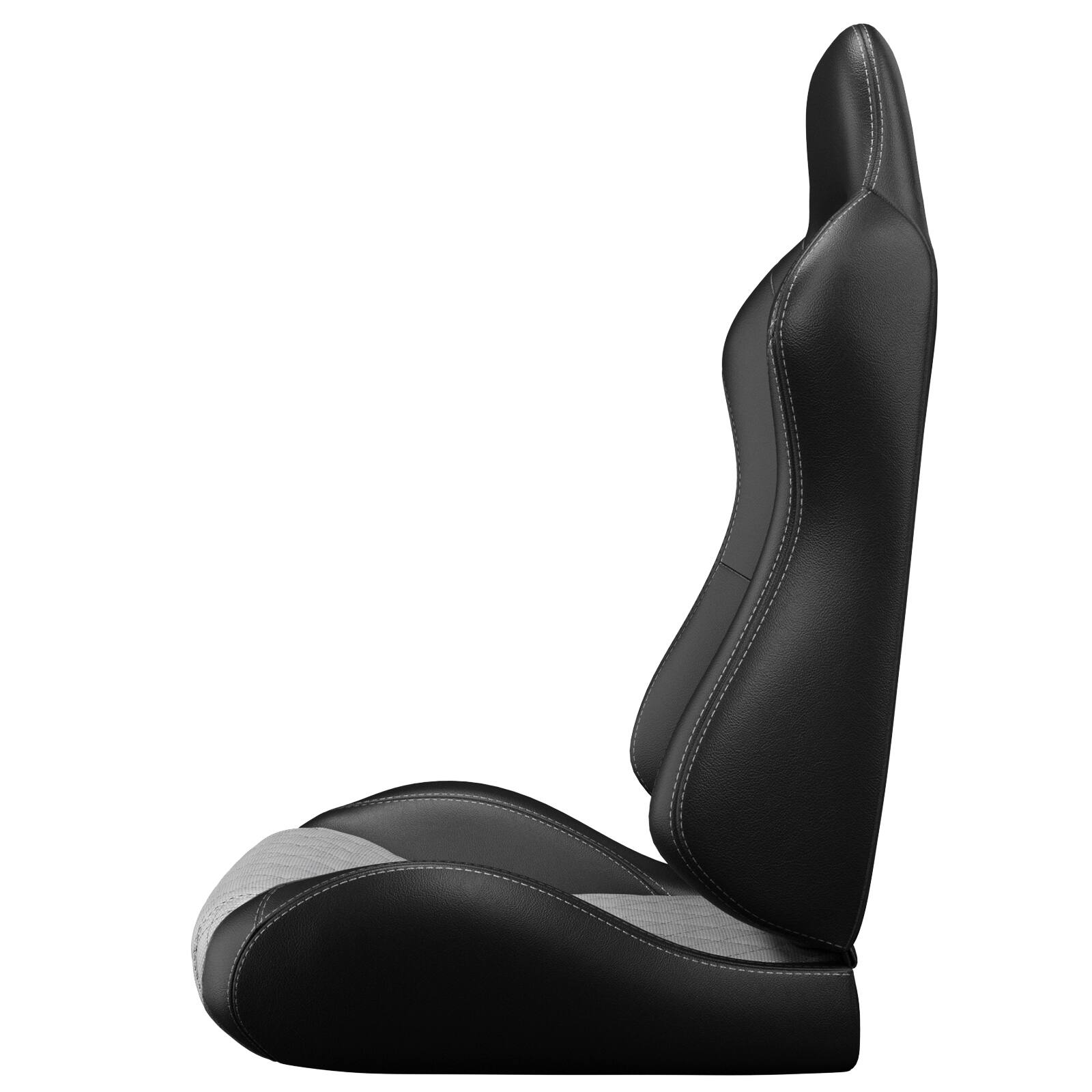 Alt View 2. LOVMOR - 2-Piece Universal Bucket Racing Seat Set with Dual Lock Sliders, 90 to 180 Recline, Brackets Not Included - Black+ Gray.