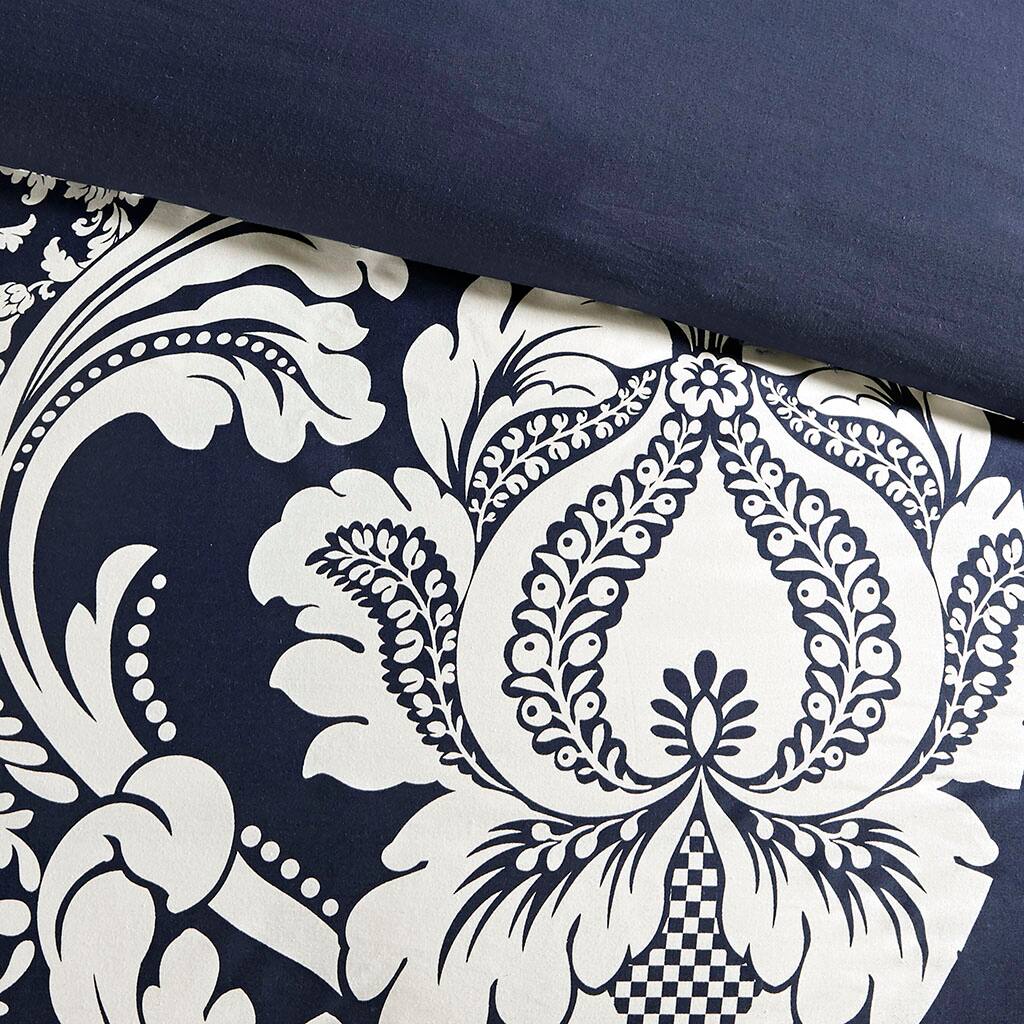 Alt View 5. Gracie Mills - Gracie Mills Muriel Damask Delight 6-Piece Duvet Cover Set - Indigo.