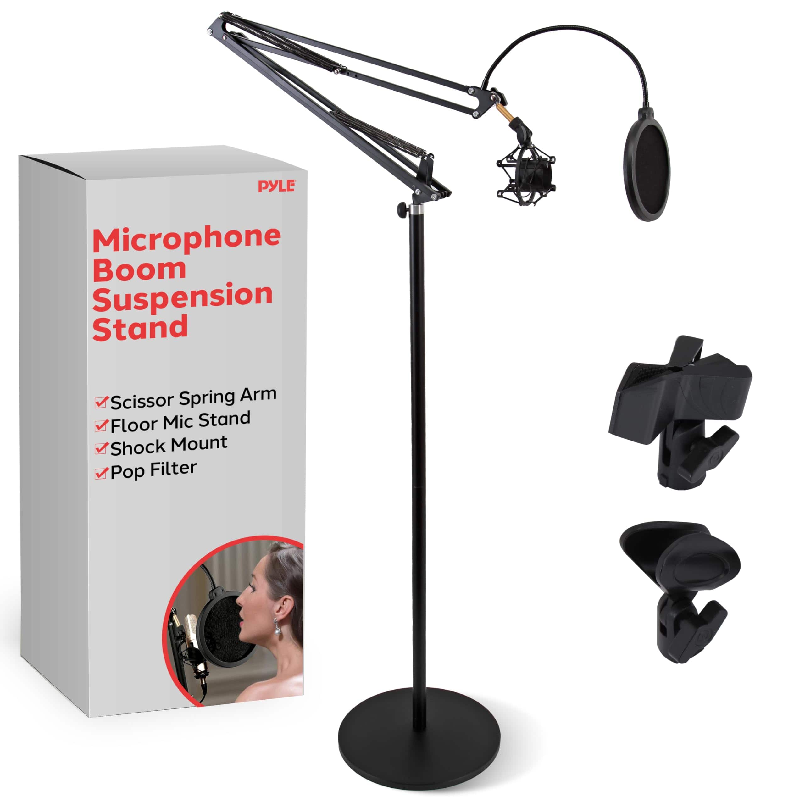 Pyle - Microphone Boom Stand - Adjustable Floor