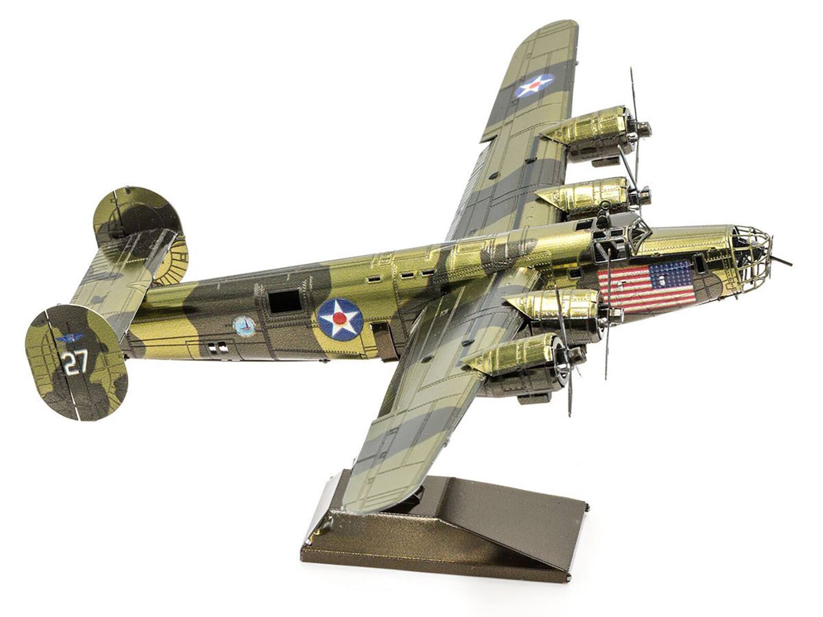 Back. Metal Earth - Consolidated B-24 Liberator Diamond Lil US Army Air Forces Bomber Aircraft Steel Model Kit Challenging Difficulty - Multi.