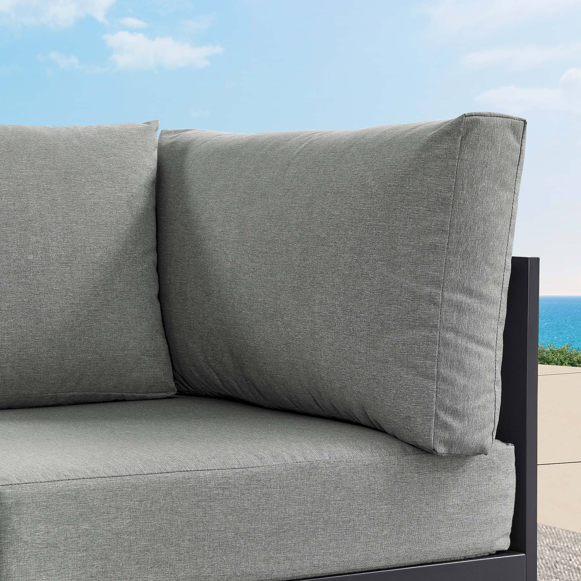 Alt View 1. Modway - Tahoe Outdoor Patio Powder-Coated Aluminum Modular Corner Chair by Modway - Gray Gray.