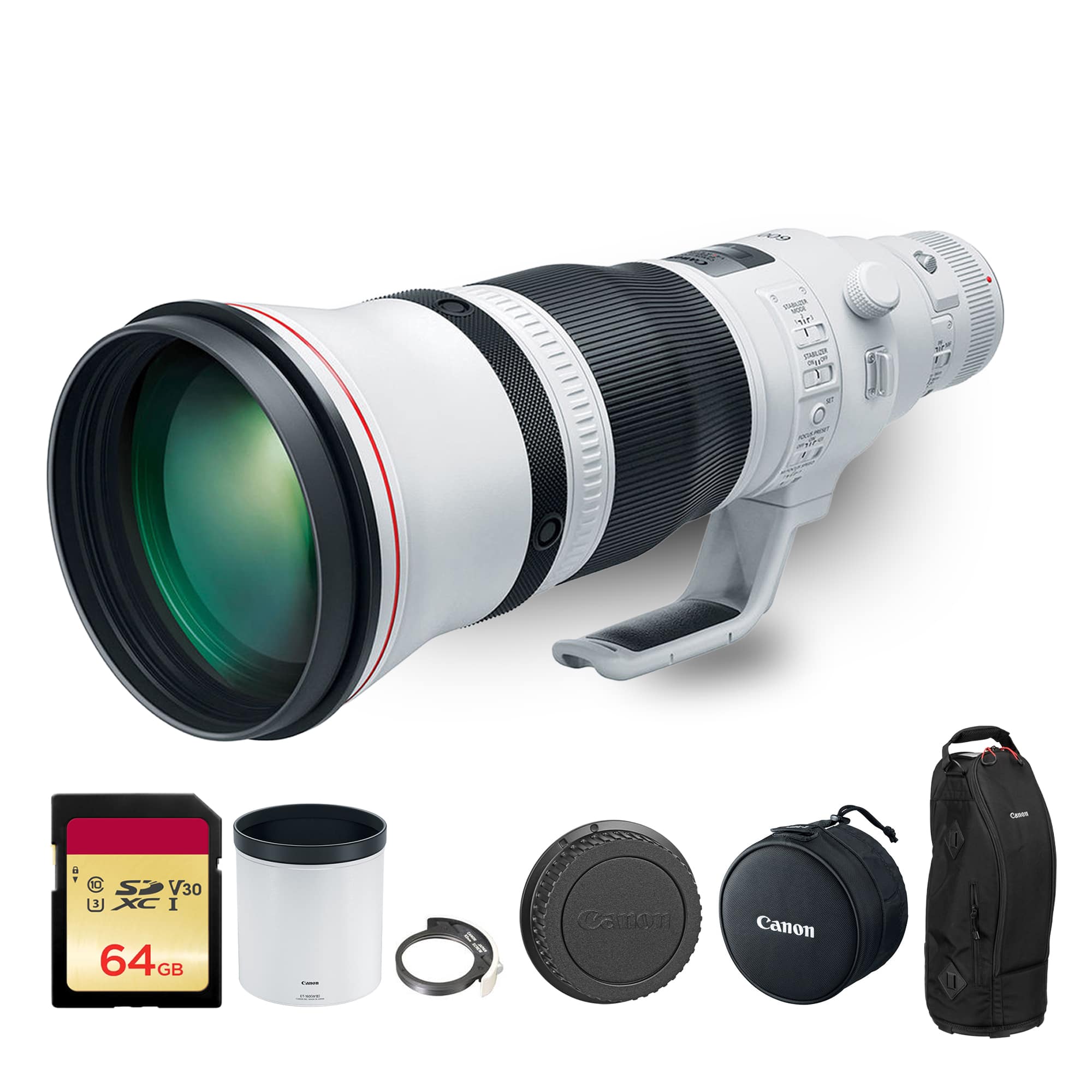 Canon - EF 600mm f/4L IS III USM Lens (3329C002) + 64GB Card + Camera Bag - White price history on PriceWatchPro