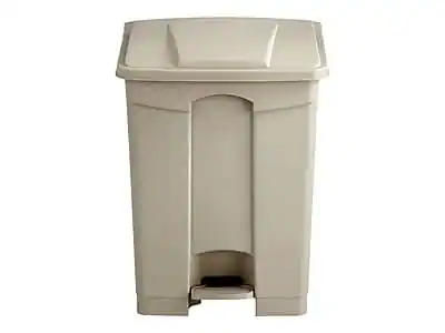 Front. Safco - Safco Indoor Step Trash Can, Tan Plastic, 17 Gal. (9922TN) - Tan.