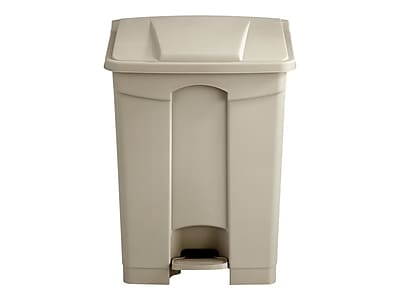 Front. Safco - Safco Indoor Step Trash Can, Tan Plastic, 17 Gal. (9922TN) - Tan.
