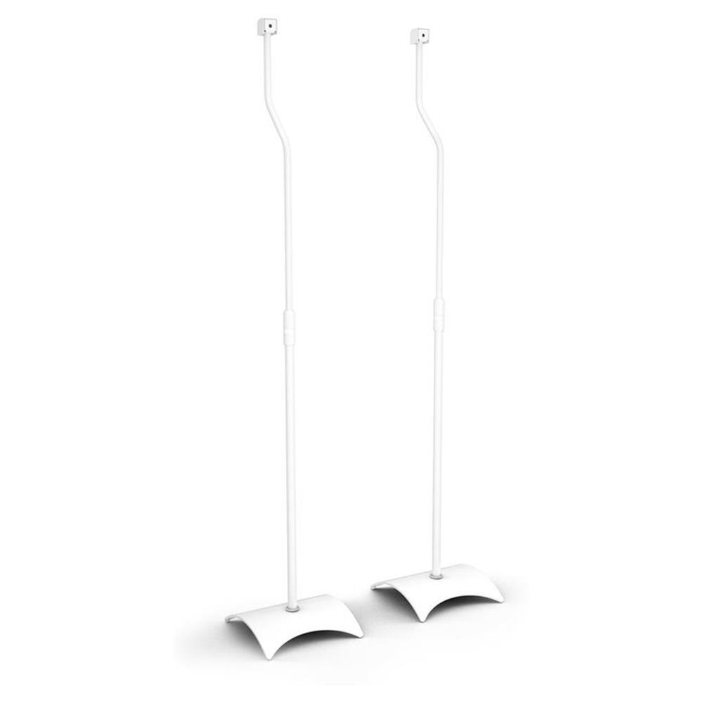 Front. AVF - Steel Speaker Floor Stands with Adjustable Height (Set of 2) - White.