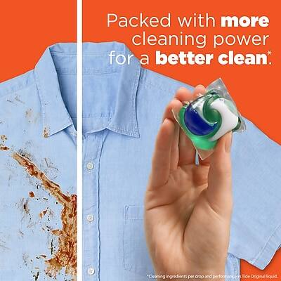 Packed with more cleaning power for a better clean.*

Cleaning ingredients per drop and performance: Tide Original liquid.