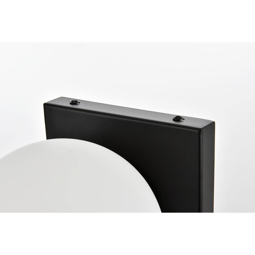 Back. Living District - Jaylin 1 light Black and frosted white Bath Sconce - Black And Frosted White.