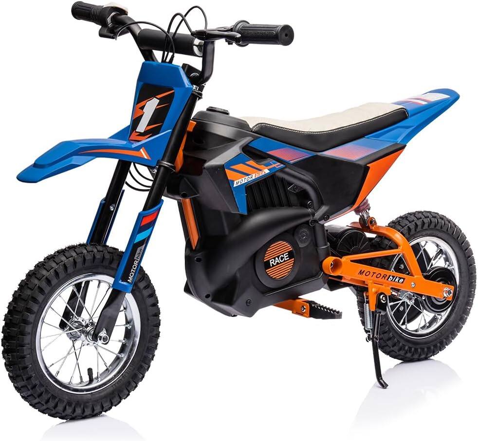 GAOMON - 24V Kids Ride On Electric Motorcycle,250W Motor 13.6MPH Fast Speed Dirt Bike,Leather Seat Battery Powered Off-Road Bike - Blue price history on PriceWatchPro