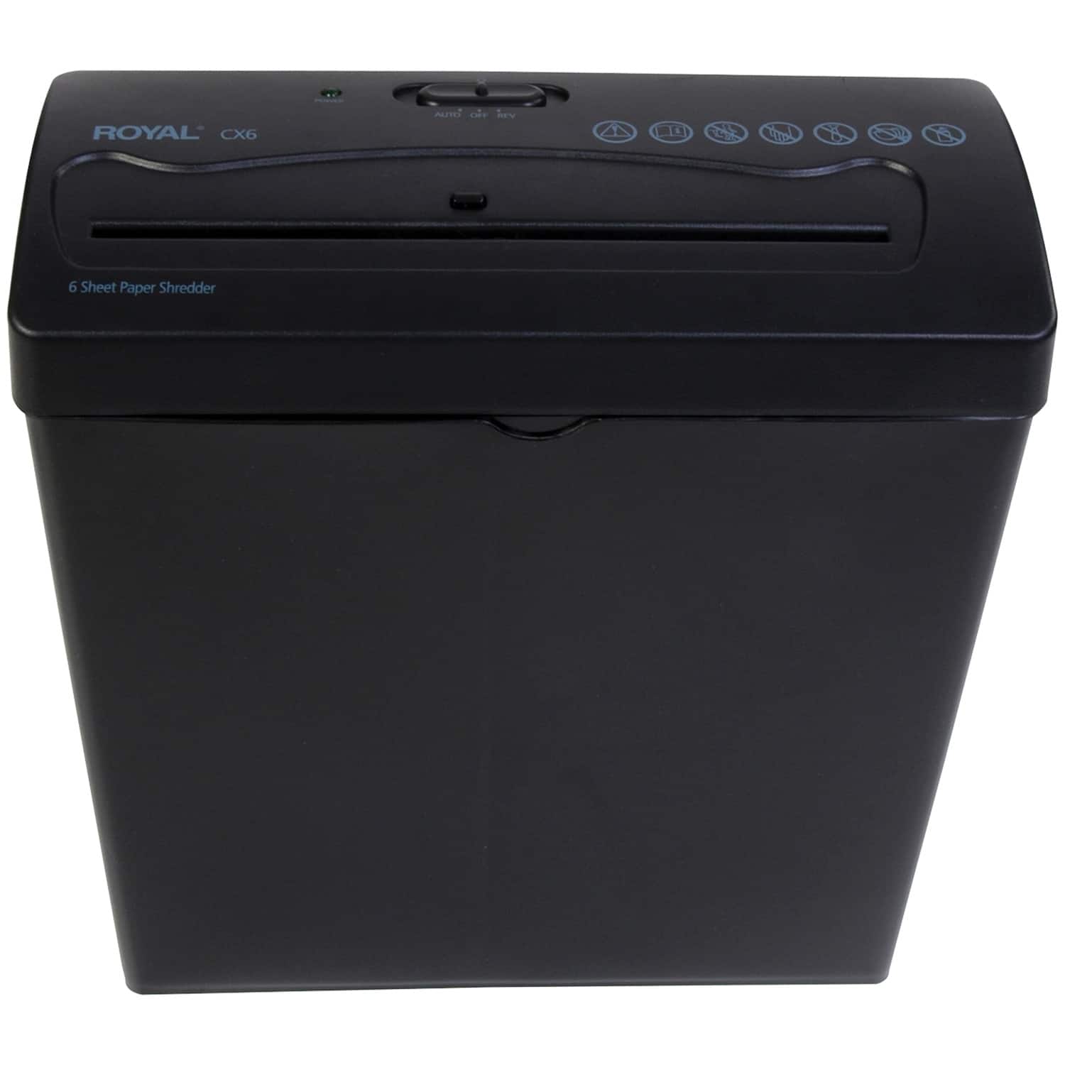 Front. Royal - 6-Sheet Crosscut Shredder - Black.