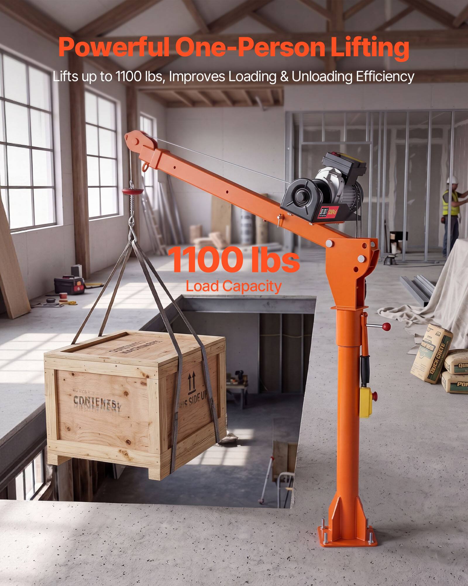 Powerful One-Person Lifting  
Lifts up to 1100 lbs, Improves Loading & Unloading Efficiency  

1100 lbs Load Capacity