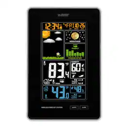 La Crosse Technology - Vertical Wireless Color Weather Station with Pressure - Black
