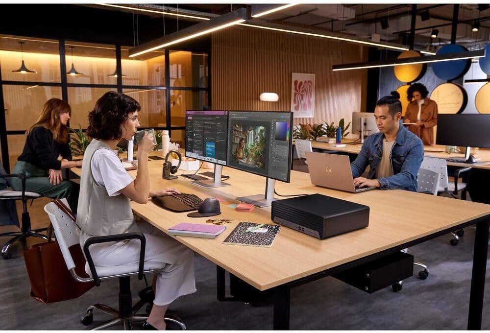 Back. HP - ProDesk SFF 400 G9 Business Desktop, 14th Gen Intel i7-14700, 32GB DDR5 RAM, 2TB Storage, DisplayPorts, Type-C, Wi-Fi - Black.