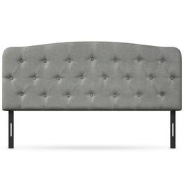 SlickBlue - Bedroom Faux Linen Headboard with Customizable Height - Light Gray