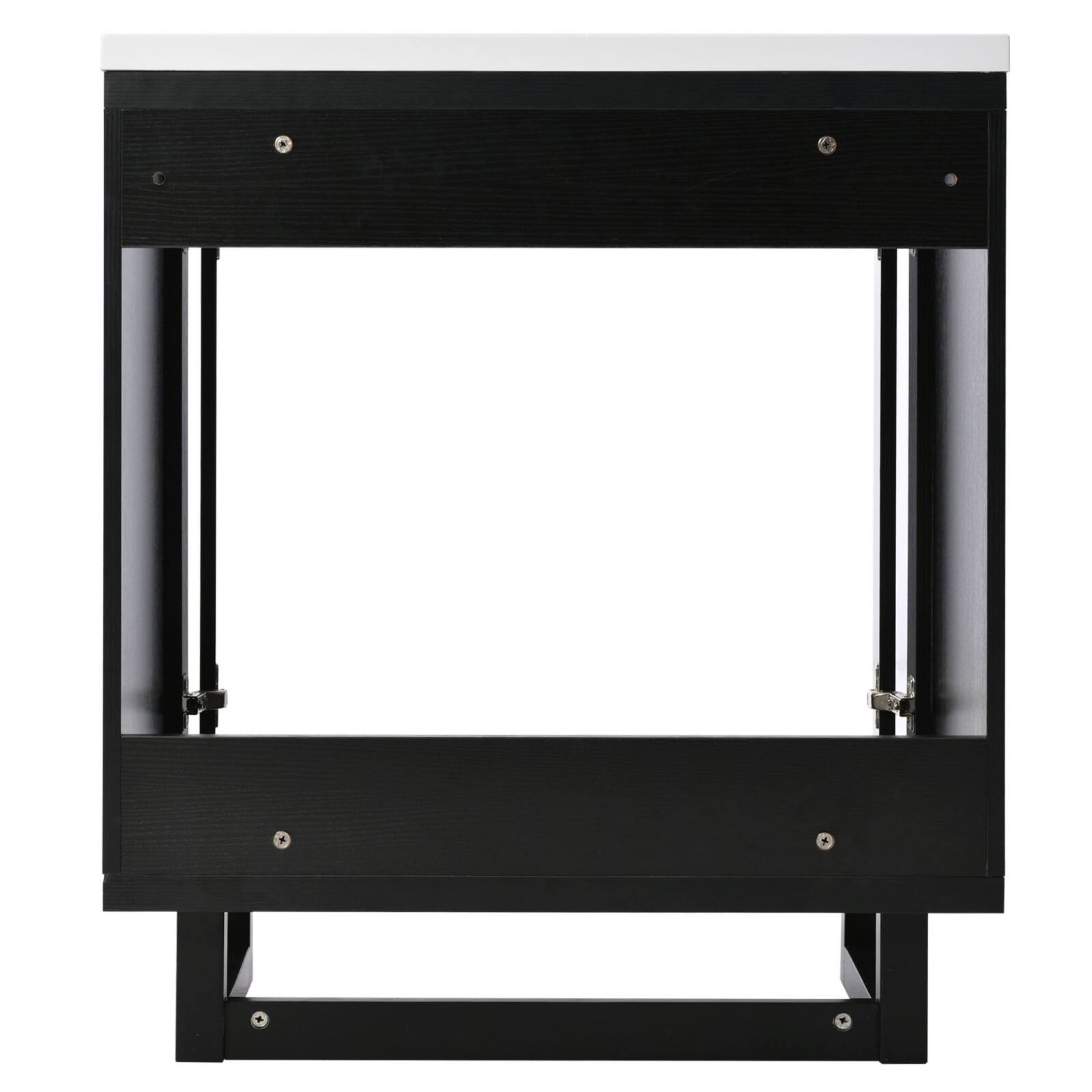 Alt View 10. Glintex - 30-Inch Bathroom Vanity with Resin Sink, Solid Wood Frame, Soft-Close Doors and Spacious Storage - Black.