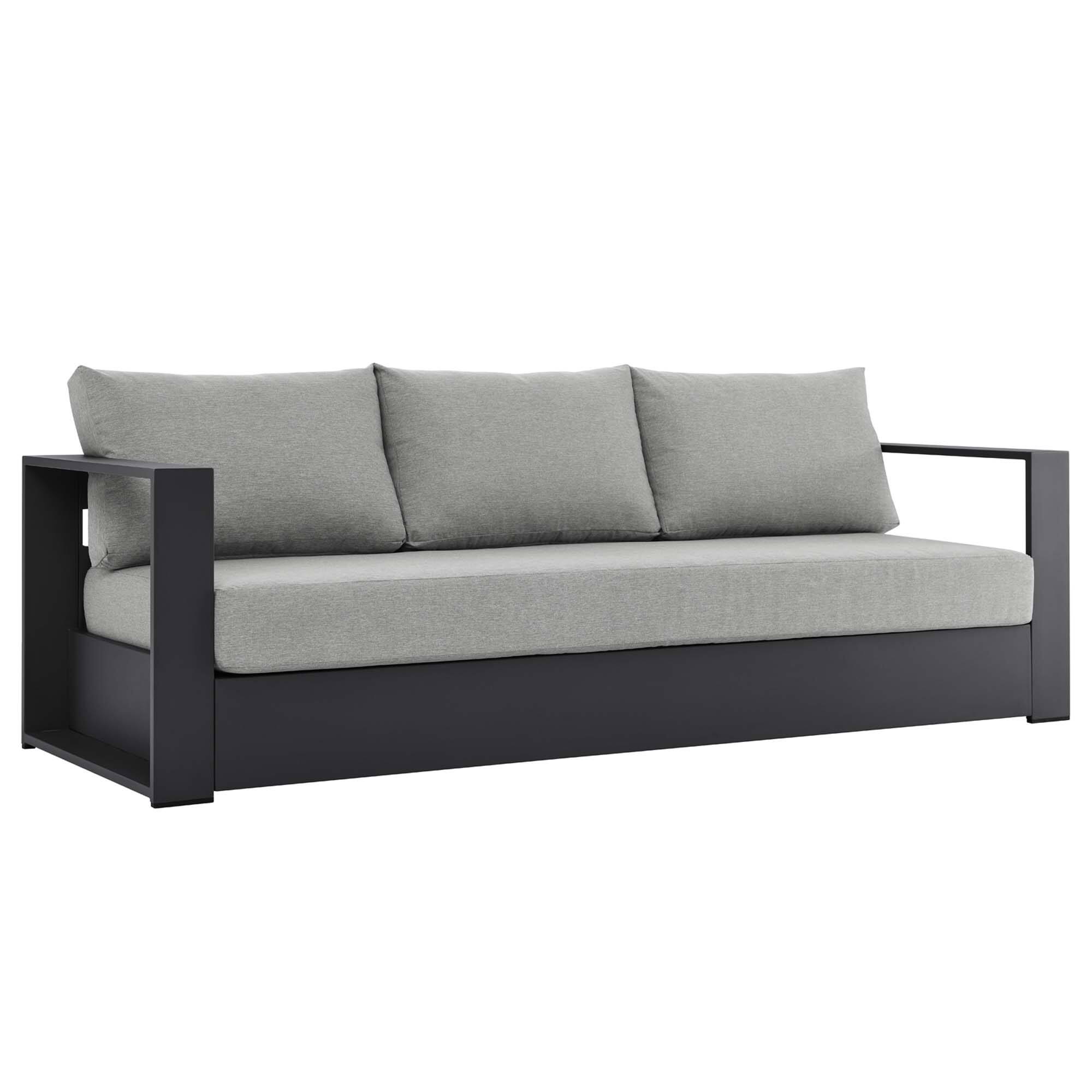 Back. Modway - Tahoe 2-Piece Outdoor Powder-Coated Aluminum Patio Set - Gray Gray.